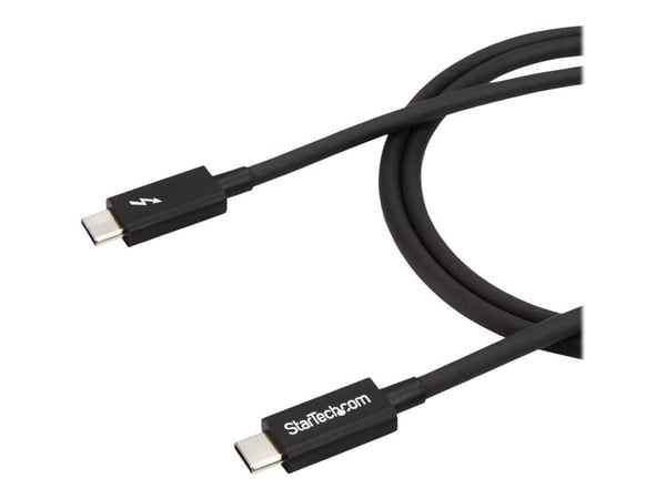 StarTech.com 1m Thunderbolt 3 (20Gbit/s) USB-C-kabel - Thunderbolt - USB- og DisplayPort-kompatibel - hann - hann - svart - nikkel - polyvinylklori...