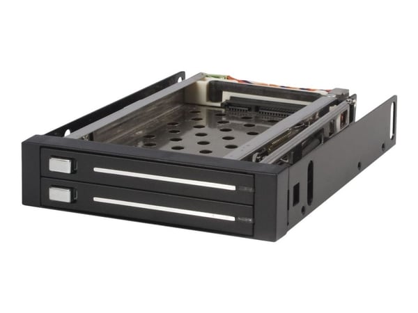 StarTech.com HSB220SAT25B, 8,89 cm (3.5"), Etupaneeli, musta, 2.5", SATA, Serial ATA II, Serial ATA III, Alumiini