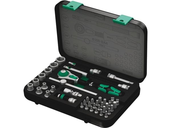 Wera 05003535001, Støpselsett, 1/4", Imperisk, 1 hoder, 1/2,1/4,3/16,3/8,5/16,7/16,7/32,9/16,9/32,11/32", T10, T15, T20, T25, T30, T40, T8, T9