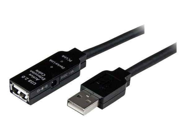 StarTech 20m USB 2.0 Active Extension Cable - M/F - USB extension cable - USB (M) to USB (F) - USB 2.0 - 66 ft - active - black - USB2AAEXT20M - US...