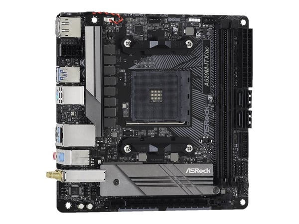 ASRock A520M-ITX/ac - Hovedkort - mini-ITX - Socket AM4 - AMD A520 Chipset - USB-C Gen1, USB 3.2 Gen 1 - Gigabit LAN, Wi-Fi, Bluetooth - innbygd gr...
