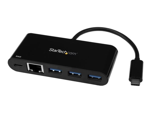 Startech USB C to Ethernet Adapter - 3 Port - with Power Delivery (USB PD) - Power Pass Through Charging - USB C Adapter (US1GC303APD) - Nettverksa...