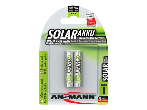 ANSMANN Solar - Batteri 2 x AAA - NiMH - (oppladbart) - 550 mAh