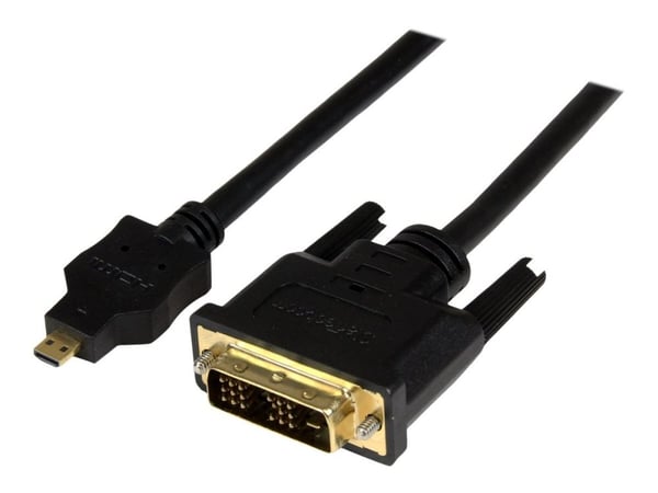 Startech 1m Micro HDMI to DVI-D Cable - M/M - Video cable - HDMI / DVI - DVI-D (M) to micro HDMI (M) - 3.3 ft - shielded - black - HDDDVIMM1M - Ada...