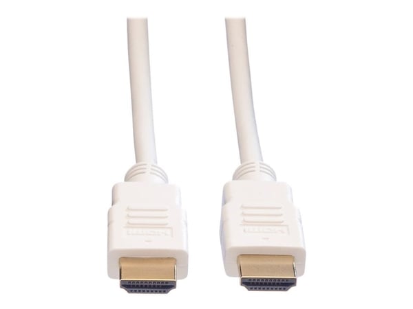 Roline HDMI High Speed Cable with Ethernet - HDMI-kabel med Ethernet - HDMI hann til HDMI hann - 3 m - skjermet - hvit