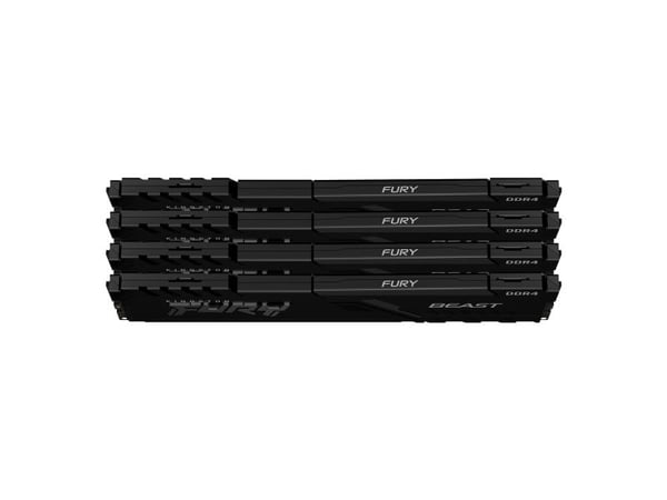 Kingston FURY Beast - DDR4 - sett - 64 GB: 4 x 16 GB - DIMM 288-pin - 3600 MT/s / PC4-28800 - CL18 - 1.35 V - ikke-bufret - ikke-ECC - svart