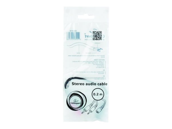 Cablexpert - Audioadapter - 4-polsminijakk hunn til mini-phone stereo 3.5 mm hann - 20 cm - svart
