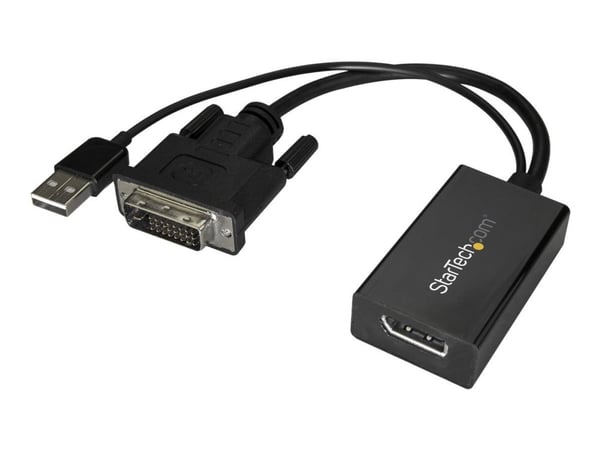 StarTech DVI to DisplayPort Adapter - USB Power - 1920 x 1200 - DVI to DisplayPort Converter - Video Adapter - DVI-D to DP (DVI2DP2) - Video adapte...