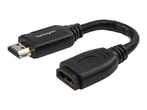 StarTech.com 15,20 cm (6") HDMI 2.0 Port Saver -kaapeli - Tarttuva liitin - 4K 60Hz - HDMI-jatkokaapeli - HDMI (M) suora - HDMI (W) suora - 15,2 cm...
