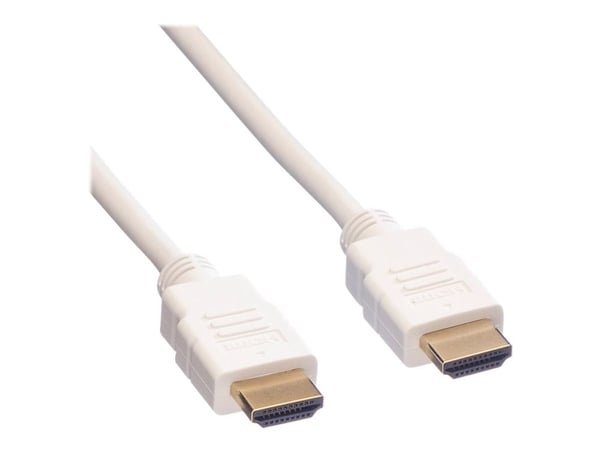 Roline HDMI High Speed Cable with Ethernet - HDMI-kabel med Ethernet - HDMI hann til HDMI hann - 3 m - skjermet - hvit
