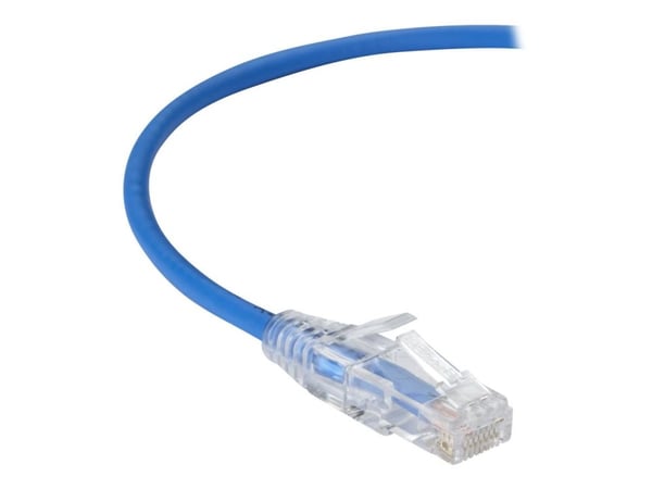 Black Box Slim-Net - Koblingskabel - RJ-45 (hann) til RJ-45 (hann) - UTP - CAT 6a - med støvel, formstøpt, flertrådet - blå