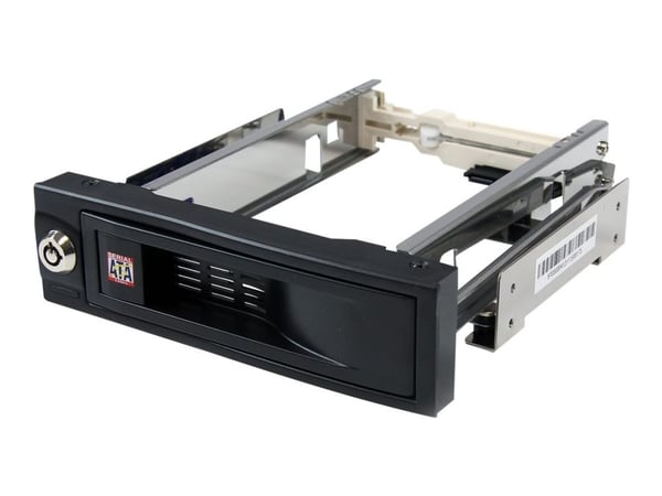 Startech 5.25in Trayless Hot Swap Mobile Rack for 3.5in Hard Drive - Internal SATA Backplane Enclosure - Lockable drive bay (HSB100SATBK) - Bevegel...