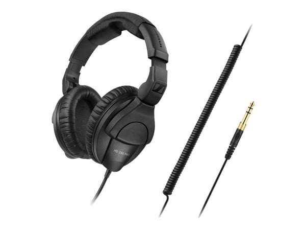 Sennheiser HD 280 Pro - Hodetelefoner - full størrelse - kablet - 3,5 mm jakk - lydisolerende - svart