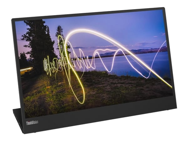 Lenovo ThinkVision M15 - LED-skjerm - 15.6" - portabel - 1920 x 1080 Full HD (1080p) @ 60 Hz - IPS - 250 cd/m² - 1000:1 - 6 ms - 2xUSB-C - ravnsort