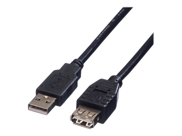 Roline - USB-forlengelseskabel - USB (hann) til USB (hunn) - USB 2.0 - 1.8 m - svart