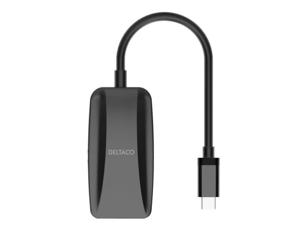 DELTACO - USB / DisplayPort-adapter - USB-C (hann) til DisplayPort (hunn) - 8 K 30 Hz (7680 x 4320) støtte - svart