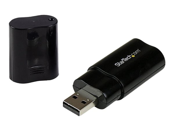 StarTech USB Sound Card - 3.5mm Audio Adapter - External Sound Card - Black - External Sound Card (ICUSBAUDIOB) - Lydkort - stereo - USB 2.0 - for ...