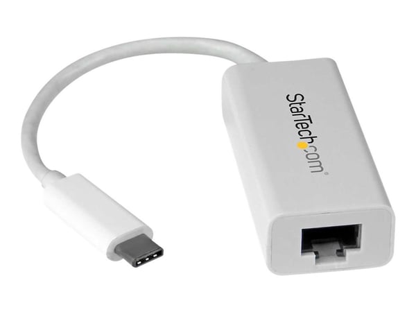 Startech USB C to Gigabit Ethernet Adapter - White - USB 3.1 to RJ45 LAN Network Adapter - USB Type C to Ethernet (US1GC30W) - Nettverksadapter - U...