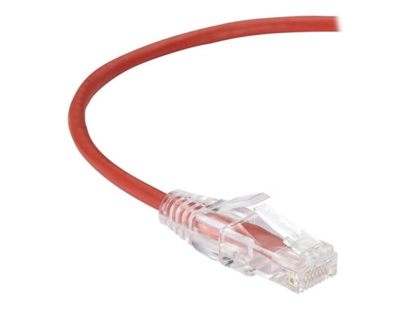 Black Box Slim-Net - Patch-kaapeli - RJ-45 (uros) - RJ-45 (uros) - 2,13 m - UTP - CAT 6a - saappainen, muotoiltu, kierretty - punainen