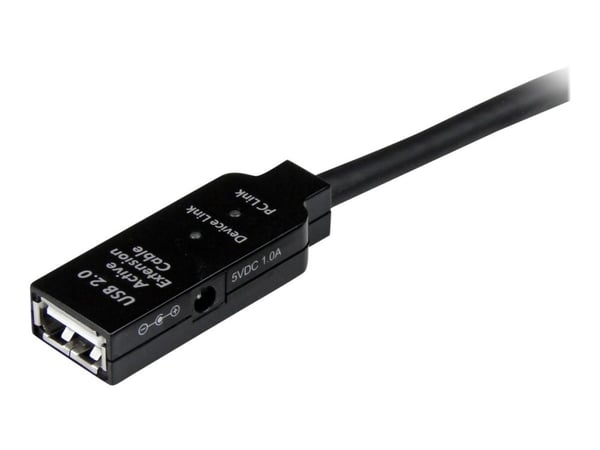 StarTech 5m USB 2.0 Active Extension Cable M/F - 5 meter USB A Male to USB A Female USB 2.0 Repeater / Extender Cable - Black - 15ft (USB2AAEXT5M) ...