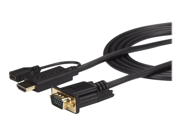 Startech HDMI to VGA Cable - 6ft 2m - 1080p - Active Conversion - HDMI to VGA Adapter Cable for Your VGA Monitor / Display (HD2VGAMM6) - Adapterkab...