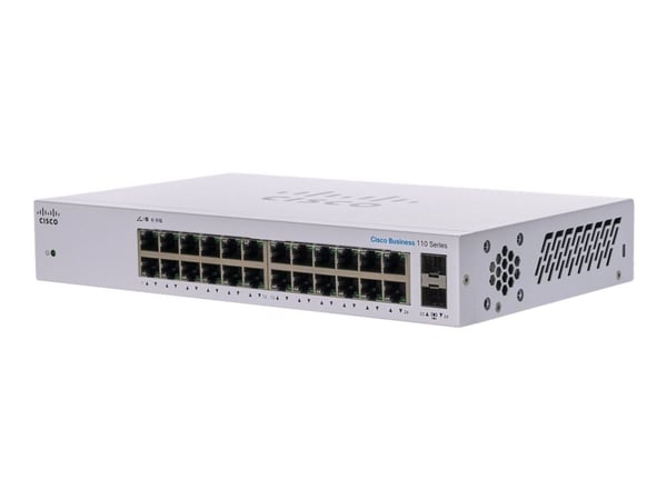 Cisco CBS110, Hallitsematon, L2, Gigabit Ethernet (10/100/1000), Täysin kaksipuolinen, Telineasennus, 1U