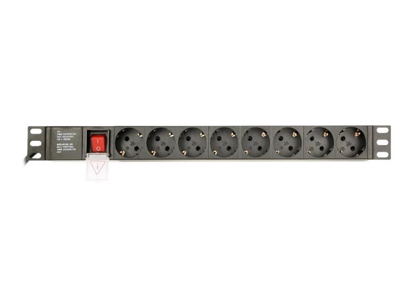 EnerGenie EG-PDU-014 - Strømfordelerenhet (kan monteres i rack) - AC 250 V - 3680 watt - utgangskontakter: 8 (8 x strøm) - 1U - 3 m kabel