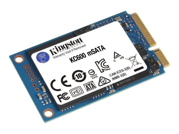 Kingston KC600 - SSD - kryptert - 512 GB - intern - mSATA - SATA 6Gb/s - 256-bit AES - TCG Opal Encryption, Self-Encrypting Drive (SED)