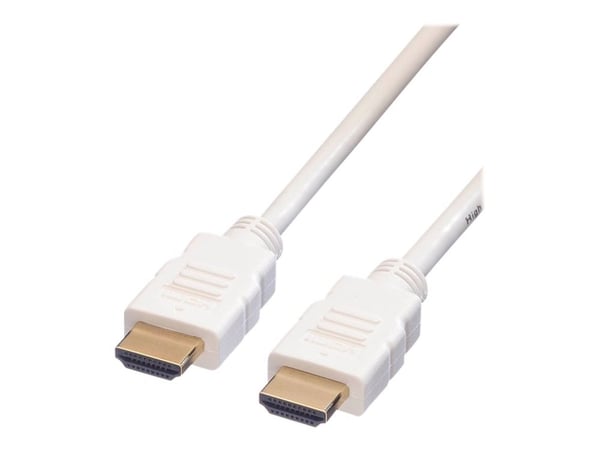 Roline HDMI High Speed Cable with Ethernet - HDMI-kabel med Ethernet - HDMI hann til HDMI hann - 3 m - skjermet - hvit