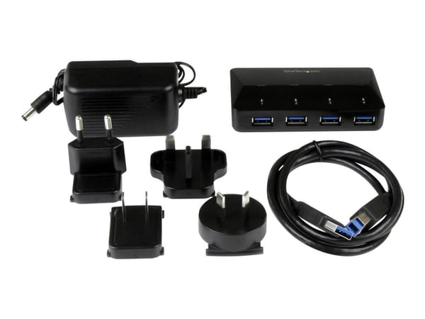 Startech 4-Port USB 3.0 Hub plus Dedicated Charging Port - 1 x 2.4A Port - Desktop USB Hub and Fast-Charging Station (ST53004U1C) - USB-periferdele...