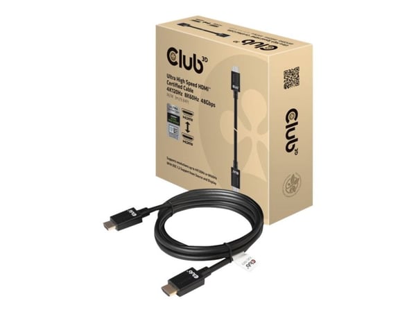 Club 3D - Ultra High Speed - HDMI-kabel - HDMI hann til HDMI hann - 3 m - svart - 4K 120 Hz støtte, 8K 60Hz støtte