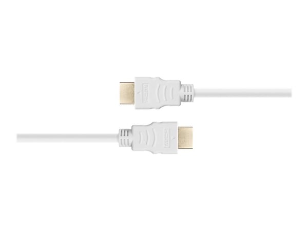 DELTACO HU-20A - Ultra High Speed - HDMI-kabel - HDMI hann til HDMI hann - 2 m - hvit - 4K 120 Hz støtte, 8K 60Hz støtte