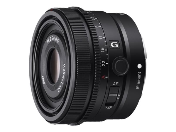 Sony SEL50F25G - Lins - 50 mm - f/2.5 G - Sony E-mount - för Cinema Line; a VLOGCAM; a1; a1 II; a6700; a7 IV; a7 V; a7C; a7C II; a7CR; a7R V; a9 III