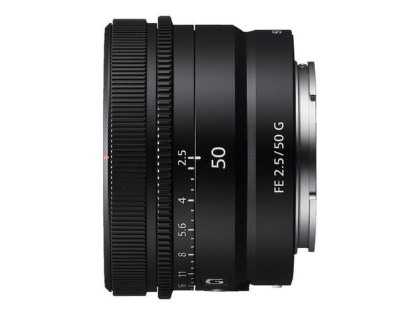 Sony SEL50F25G - Lins - 50 mm - f/2.5 G - Sony E-mount - för Cinema Line; a VLOGCAM; a1; a1 II; a6700; a7 IV; a7 V; a7C; a7C II; a7CR; a7R V; a9 III