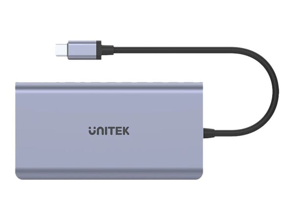 Unitek uHUB S7+ 7-in-1 USB-C Ethernet Hub with MST Dual Monitor, 100W Power Delivery and Card Reader - Dokkingstasjon - USB-C - HDMI, DP - 1GbE