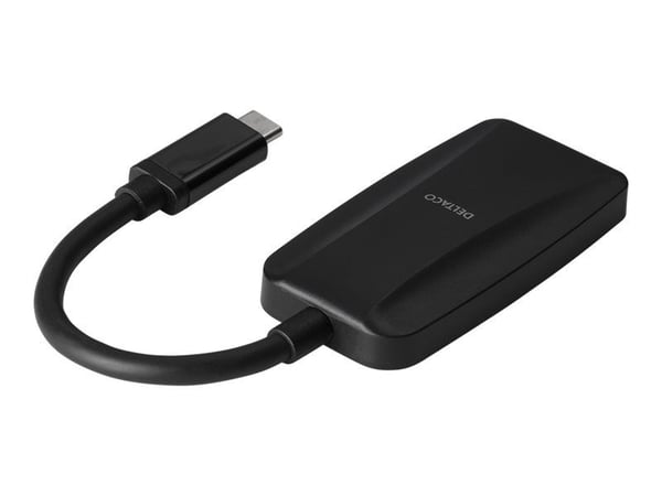 DELTACO - USB / DisplayPort-adapter - USB-C (hann) til DisplayPort (hunn) - 8 K 30 Hz (7680 x 4320) støtte - svart