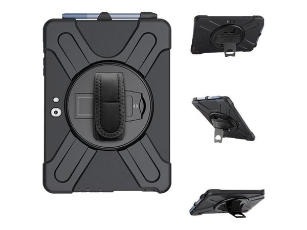eSTUFF Defender Case - Beskyttelsesdeksel - grov - silikon, polykarbonat - sort - 10,5" - for Microsoft Surface Go, Go 2