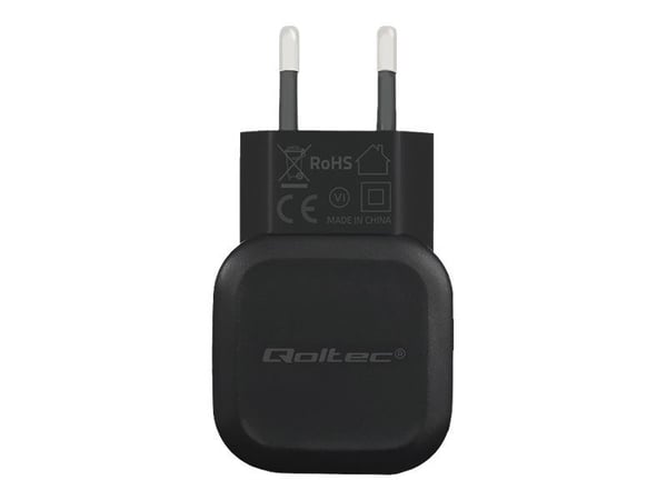 Qoltec 50184, Sisätila, AC, DC, 5 V, 2,4 A, 1 m, Musta
