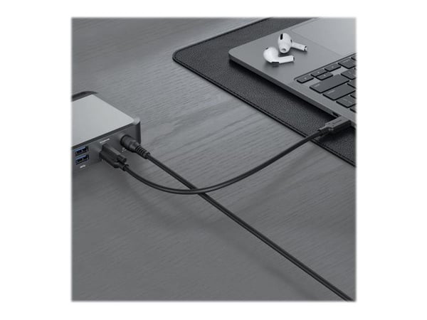 ALOGIC DX3, Langallinen, USB 3.2 Gen 1 (3.1 Gen 1) Type-C, 100 W, 3,5 mm, 1000 Mbit/s, Musta, Harmaa