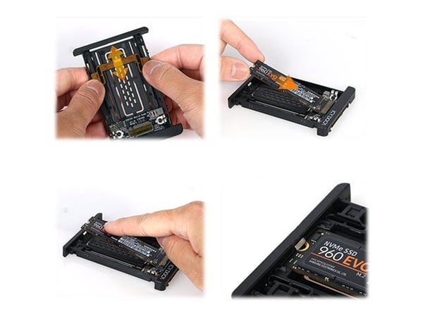 Icy Dock MB705M2P-B, SSD-skap, M.2, M.2, 32 Gbit/sek., Sort