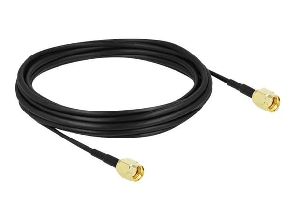 Delock - Antennekabel - RP-SMA plugg til RP-SMA plugg - 5 m - koaksial - svart