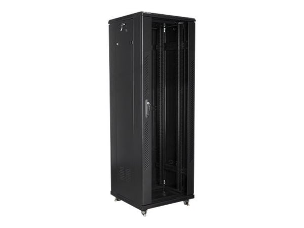 Lanberg - Rack skap - står på gulv - svart, RAL 9004 - 37U - 19"