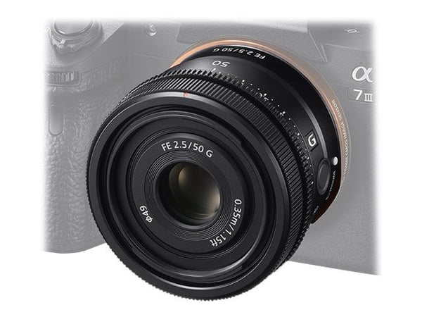 Sony SEL50F25G - Lins - 50 mm - f/2.5 G - Sony E-mount - för Cinema Line; a VLOGCAM; a1; a1 II; a6700; a7 IV; a7 V; a7C; a7C II; a7CR; a7R V; a9 III