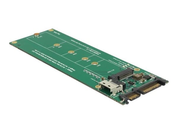Delock U.2 SFF-8654 or SATA Converter to 1 x M.2 Key M slot - Diskkontroller - M.2 - M.2 NVMe Card / SATA 6Gb/s - PCIe, SATA 6Gb/s