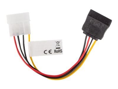 Lanberg - Strømadapter - 4-pin intern strøm (hann) til SATA-strøm (hunn) - 15 cm - svart, gul, rød