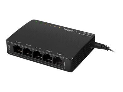 Lanberg DSP3-1005 - Switch - ikke-styrt - 5 x 10/100/1000 (4 PoE+) - stasjonær, veggmonterbar - PoE+ (60 W)