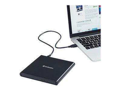 Verbatim Slimline CD/DVD, Musta, Vaaka, Kannettava tietokone, DVD-RW, USB 2.0, CD, CD-R, CD-RW, DVD, DVD+R, DVD+R DL, DVD+RW, DVD-R, DVD-R DL, DVD-...
