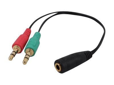 Cablexpert - Audioadapter - 4-polsminijakk hunn til mini-phone stereo 3.5 mm hann - 20 cm - svart
