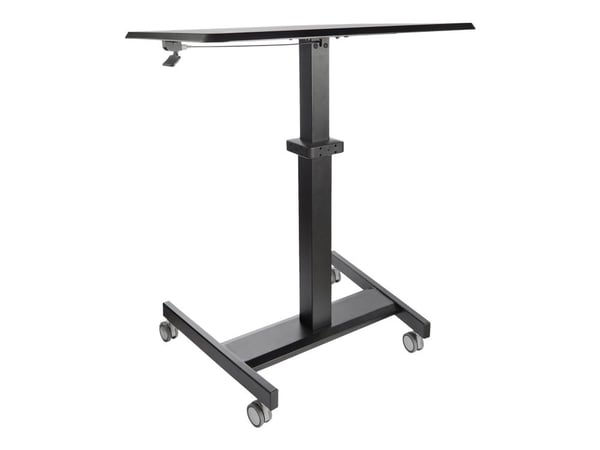 Startech Mobile Standing Desk, Portable Sit Stand Ergonomic Height Adjustable Cart on Wheels, Rolling Computer/Laptop Workstation Table with Lockin...
