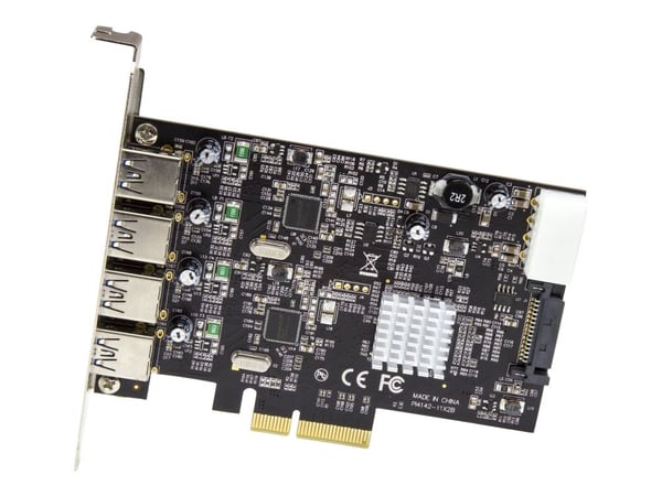 StarTech.com 4-Port USB PCIe Card - 10Gbps USB 3.1/3.2 Gen 2 Type-A PCI Express laajennuskortti - 2 ohjainta - 4xUSB - Windows/Mac/Linux - USB-adap...